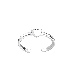 Silver Heart Toe Ring - 8125