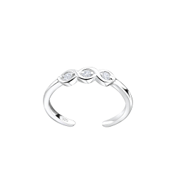 Silver Cubic Zirconia Toe Ring - 8134