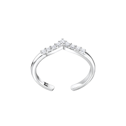 Silver Chevron Toe Ring - 8137