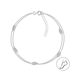 Silver Leaf Anklet - 7975