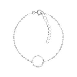 Silver Patterned Bracelet - 8225