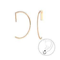 Silver Bar Ear Huggers - 6638