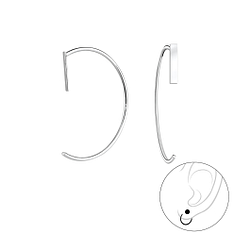 Silver Bar Ear Huggers - 5356