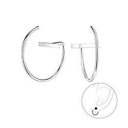 Silver Bar Ear Huggers - 5312