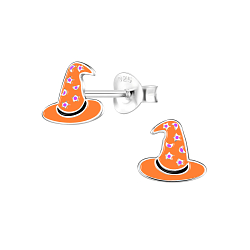 Silver Witch Hat Stud Earrings - 8331 Silver Witch Hat Stud Earrings - 8331