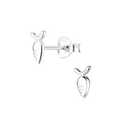 Silver Carrot Stud Earrings - 8367