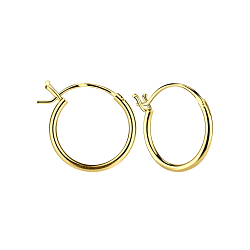 14mm Silver French Lock Hoop Earrings - 8316