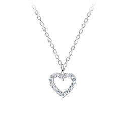 Silver Heart Necklace - 8310