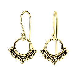 Silver Ethnic Earrings - 8474