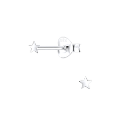 Silver Star Stud Earrings - 8489