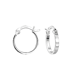 12mm Silver French Lock Hoop Earrings - 8491 12mm Silver French Lock Hoop Earrings - 8491