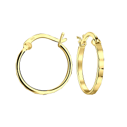 16mm Silver French Lock Hoop Earrings - 8496