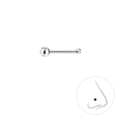 2mm Silver Ball Nose Stud With Ball - 1592