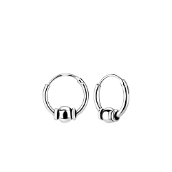 10mm Silver Bali Hoop Earrings - 9603 10mm Silver Bali Hoop Earrings - 9603