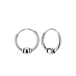 12mm Silver Bali Hoops - Wholesale - 7771 12mm Silver Bali Hoops - Wholesale - 7771