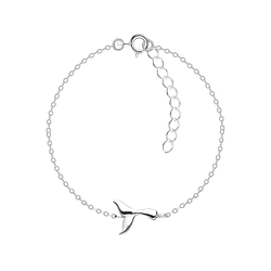 Silver Whale Tail Bracelet - 8604