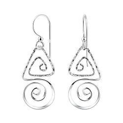 Silver Spiral Earrings - 8522