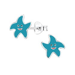 Silver Starfish Stud Earrings - 7996
