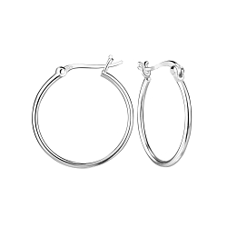 20mm Silver French Lock Hoops - 8583