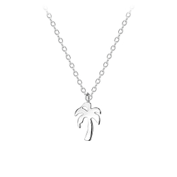 Silver Palm Tree Necklace - 8593 Silver Palm Tree Necklace - 8593