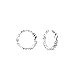 10mm Silver Bali Hoop Earrings - 8740 10mm Silver Bali Hoop Earrings - 8740
