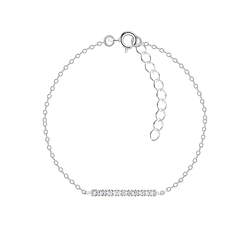 Silver Bar Crystal Bracelet - 4709