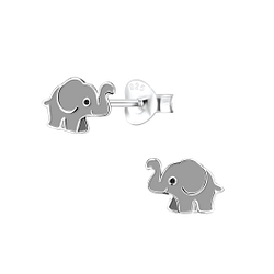 Silver Elephant Stud Earrings - 7520