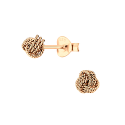 5mm Silver Knot Stud Earrings - 4882