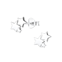 Silver Star Stud Earrings - 7751