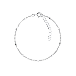 18cm Silver Satellite Bracelet With Extension - 8759