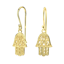 Silver Hamsa Earrings - 6573
