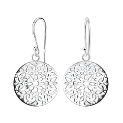 Silver Filigree Earrings - 8338