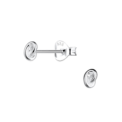 Silver Knot Stud Earrings - 4966