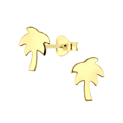 Silver Palm Tree Stud Earrings - 8741 Silver Palm Tree Stud Earrings - 8741