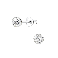 4.5mm Crystal Ball Silver Stud Earrings - 8899 4.5mm Crystal Ball Silver Stud Earrings - 8899