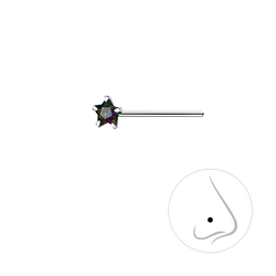 3mm Star Cubic Zirconia Silver Nose Stud - Wholesale - 8835 3mm Star Cubic Zirconia Silver Nose Stud - Wholesale - 8835