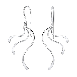 Silver Wave Earrings - 8529
