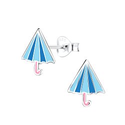 Silver Umbrella Stud Earrings - 9004