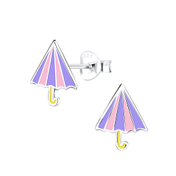 Silver Umbrella Stud Earrings - 9006