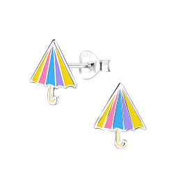 Silver Umbrella Stud Earrings - 9005