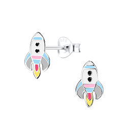 Silver Rocket Stud Earrings - 9016