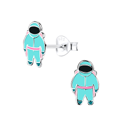 Silver Astronaut Stud Earrings - Wholesale - 9020 Silver Astronaut Stud Earrings - Wholesale - 9020
