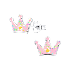 Silver Crown Stud Earrings - 9039 Silver Crown Stud Earrings - 9039