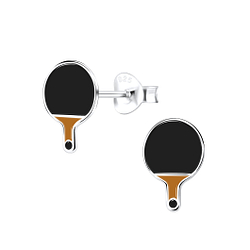 Silver Table Tennis Stud Earrings - 9067