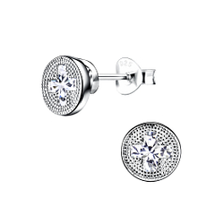 Silver Cross Stud Earrings - 8710