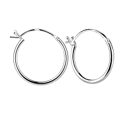 16mm Silver French Lock Hoop Earrings - 8497