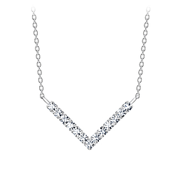 Silver Chevron Necklace - 8939