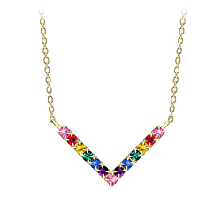 Silver Chevron Necklace - 8942
