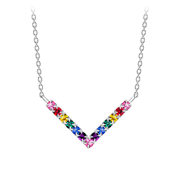 Silver Chevron Necklace - 8941