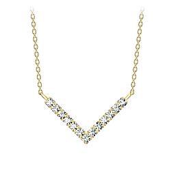 Silver Chevron Necklace - 8940